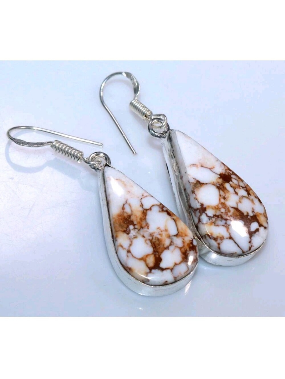 Wild Horse Jasper Gemstone Jewelry 925 Sterling Silver Handmade Dangle Earrings